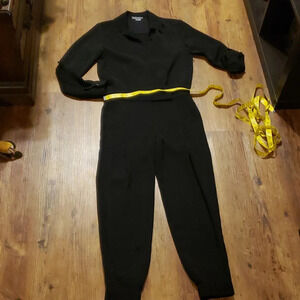 Vince black jumpsuit romper convertible sleeve euc